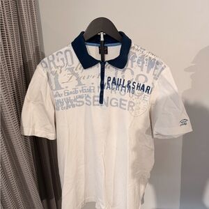 Paul & Shark White Polo with Navy Accents